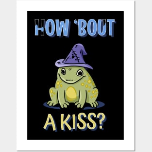 cute frog with witch hat Posters and Art